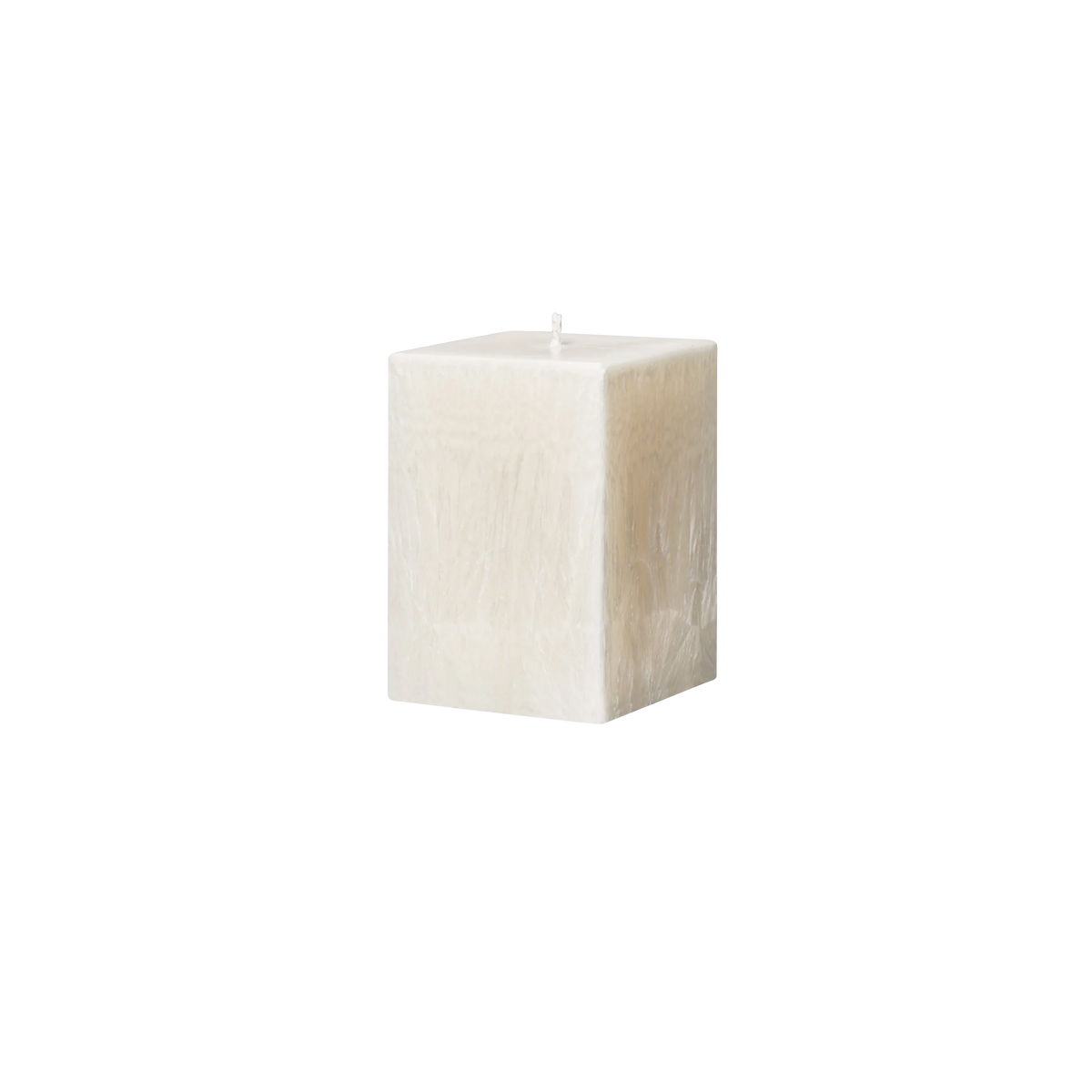 small ivory square pillar candle