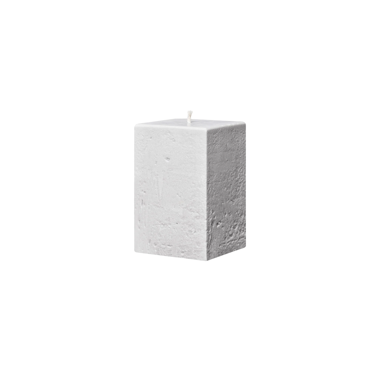 small white square pillar candle