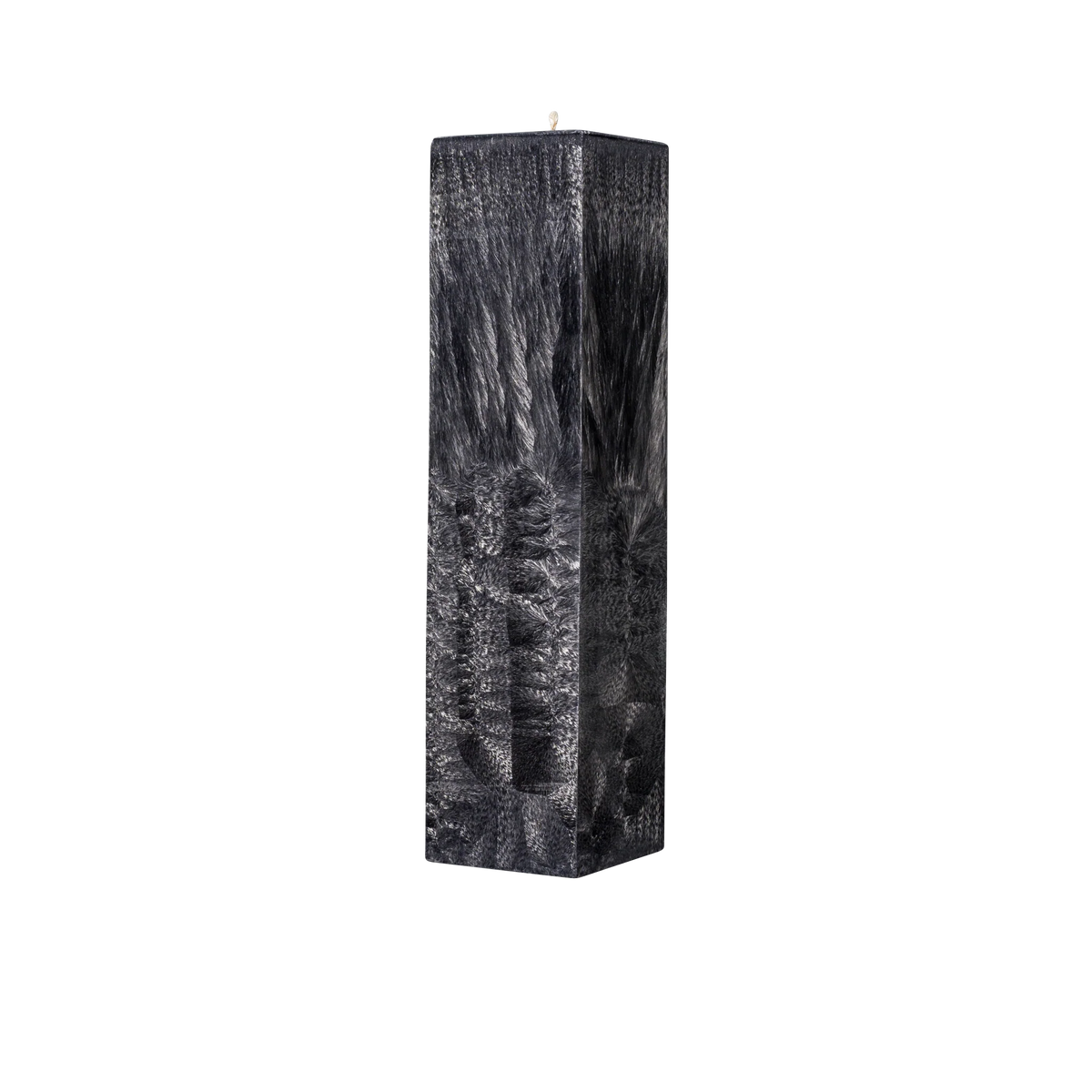 black wax pillar candle square 
