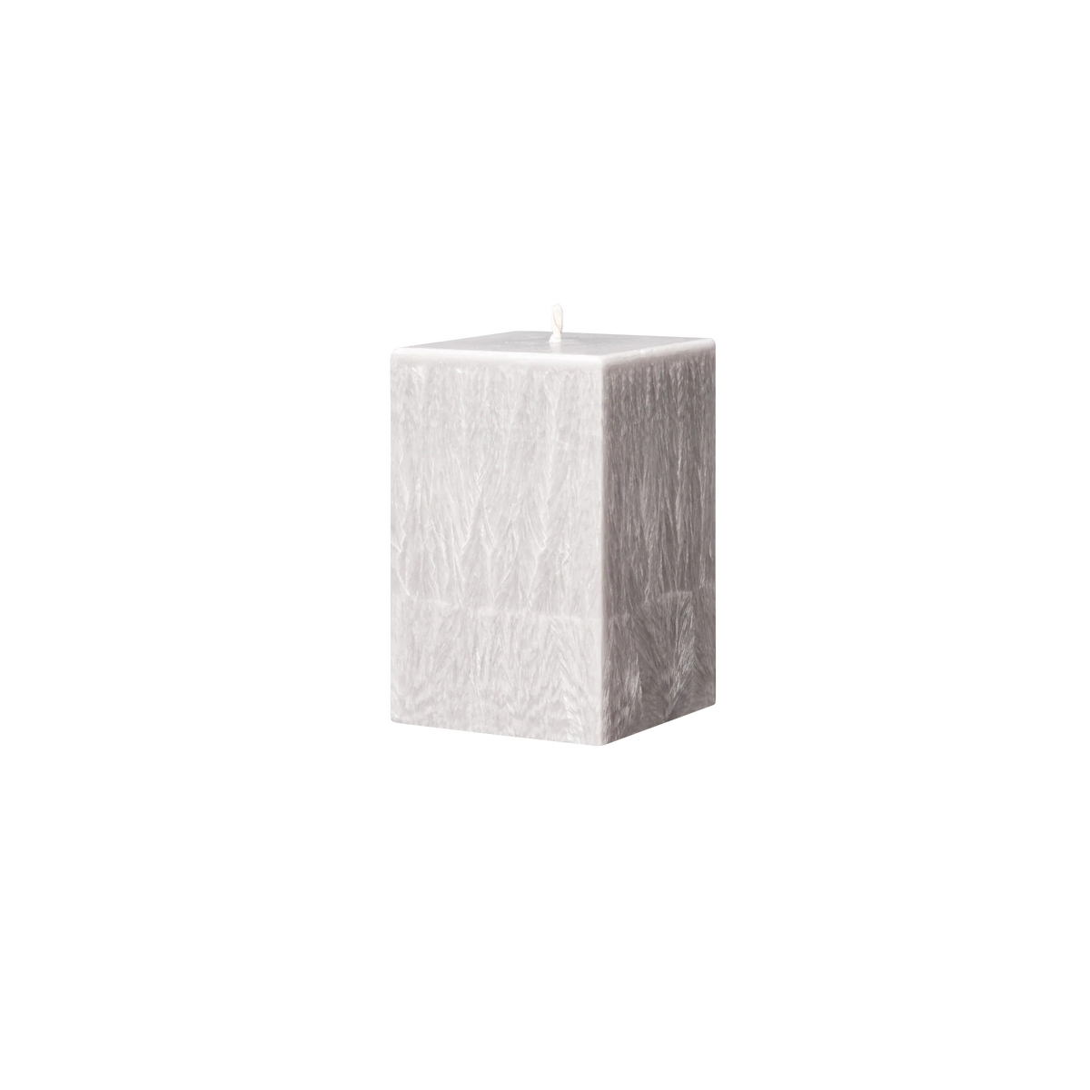 small grey suqare pillar candle