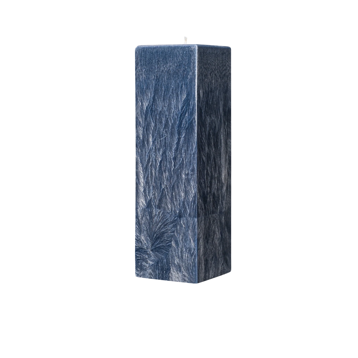 blue square pillar candle