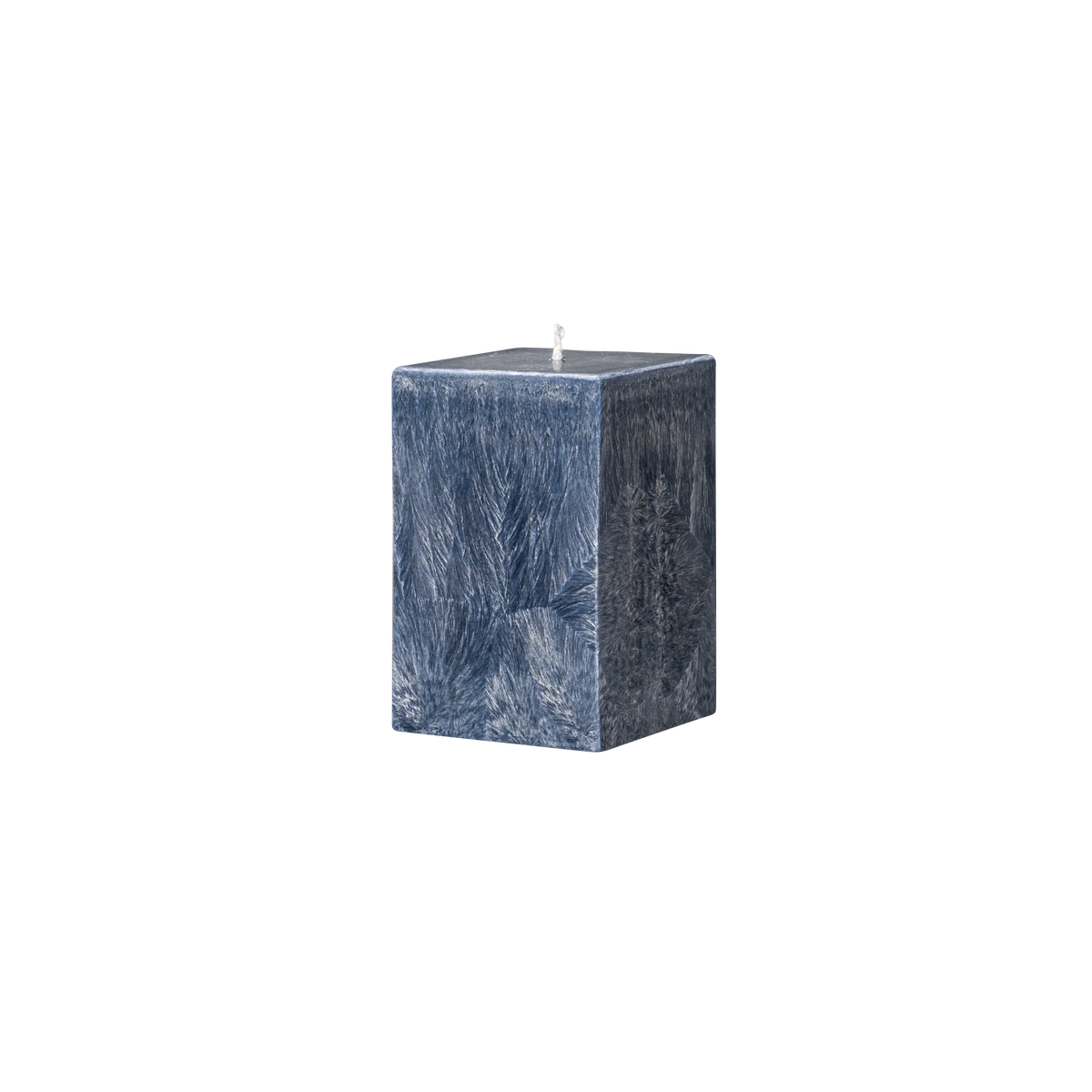 small blue square pillar candle