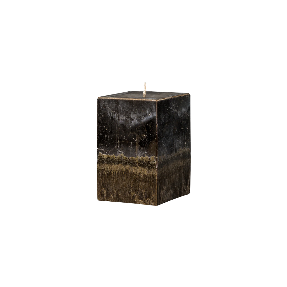 small dark brown square pillar candle