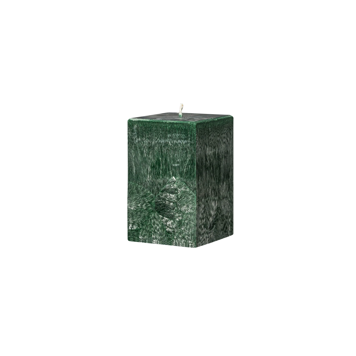 small green square pillar candle