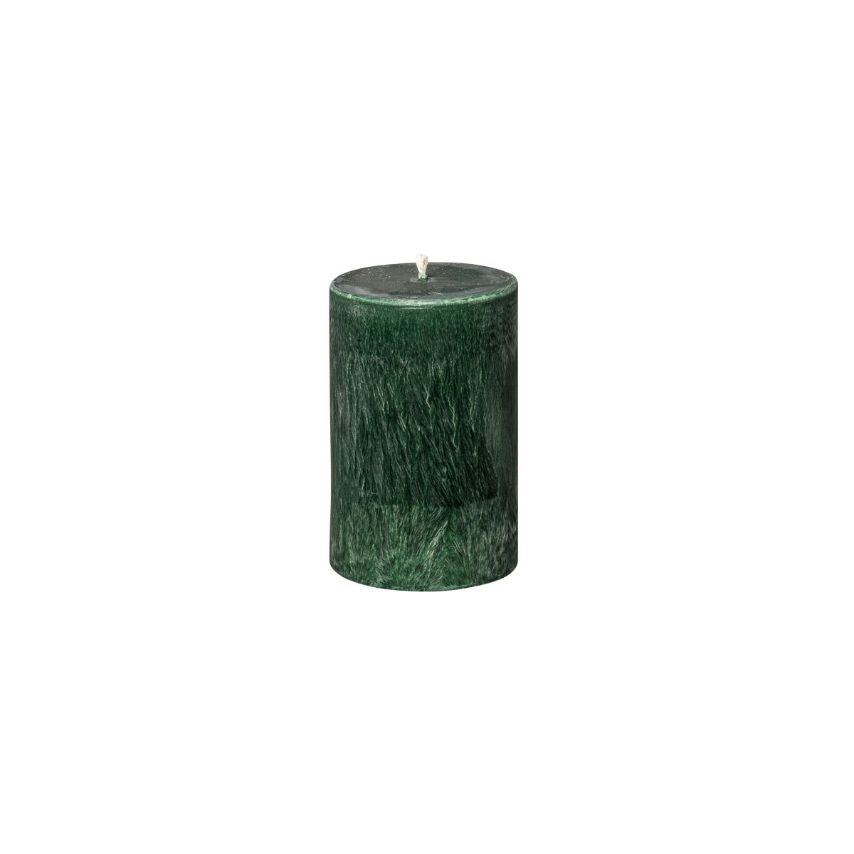 small green pillar candle