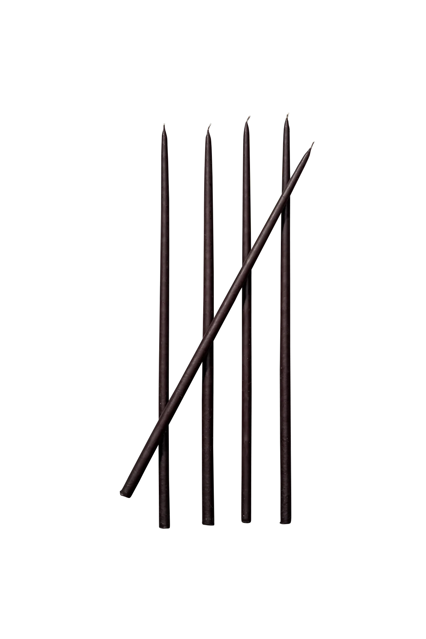 thin black taper candles
