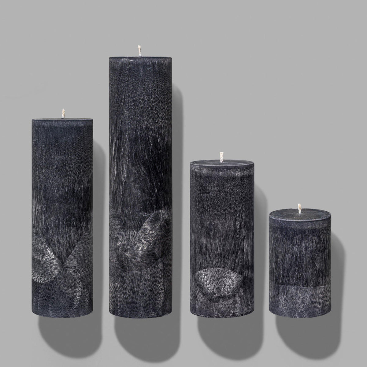 black pillar candles