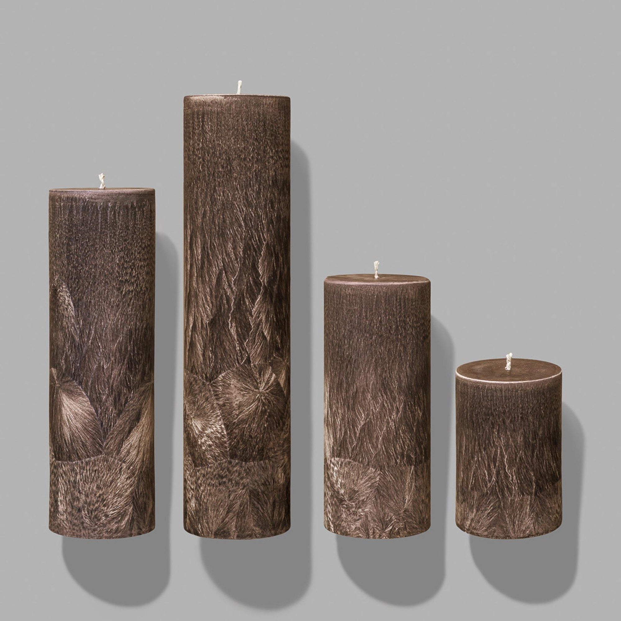 brown pillar candles