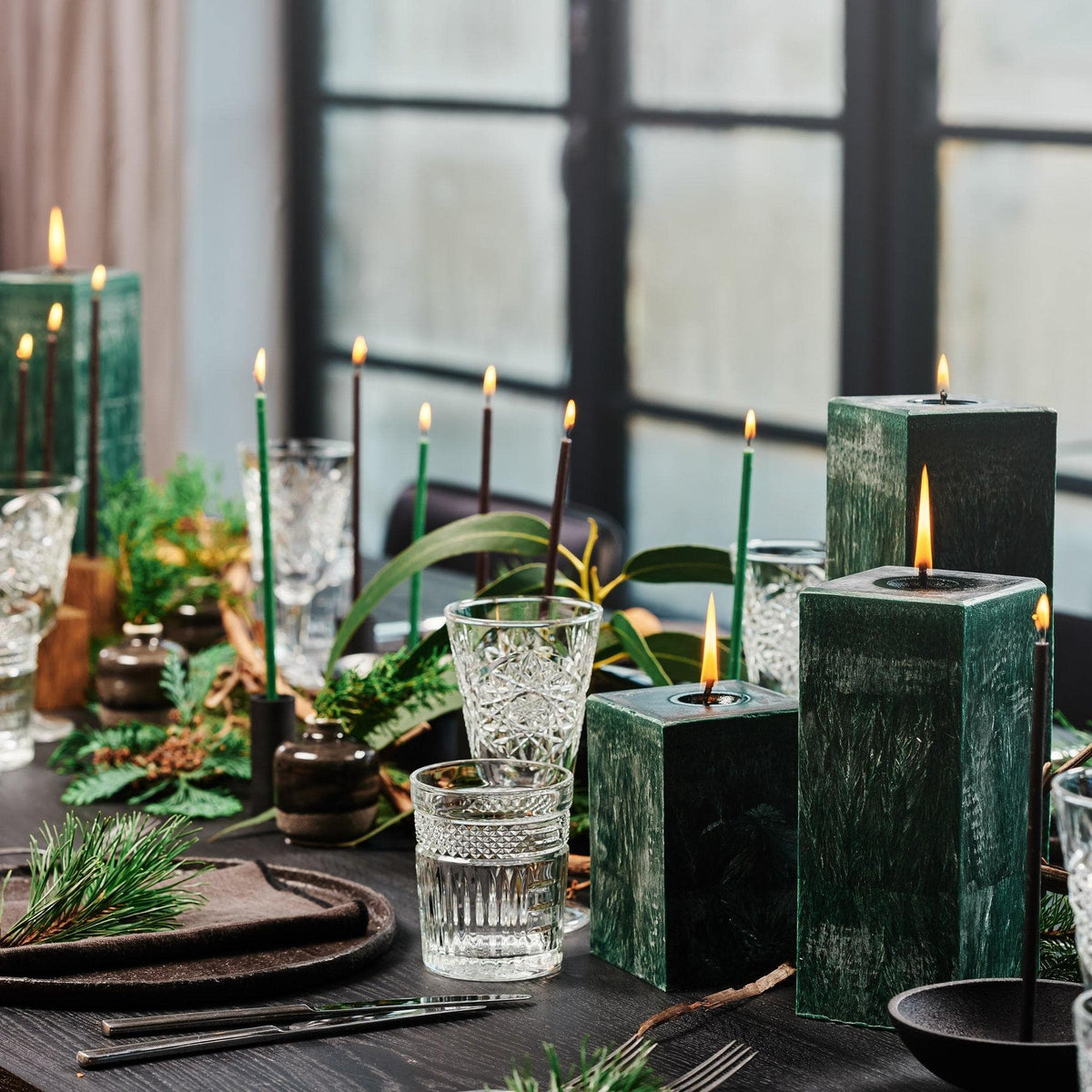 square green dinner table candlex
