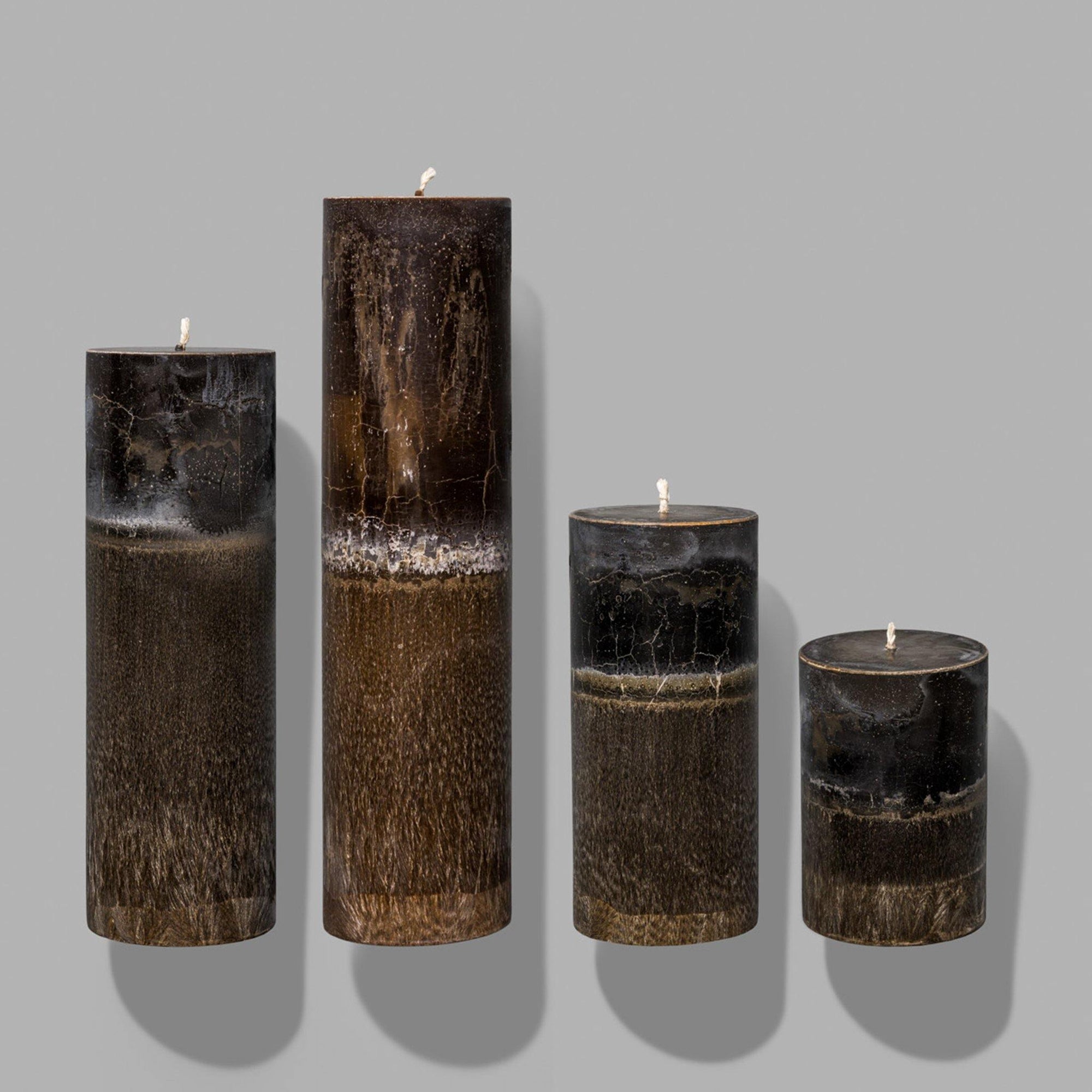 dark brown pillar candles