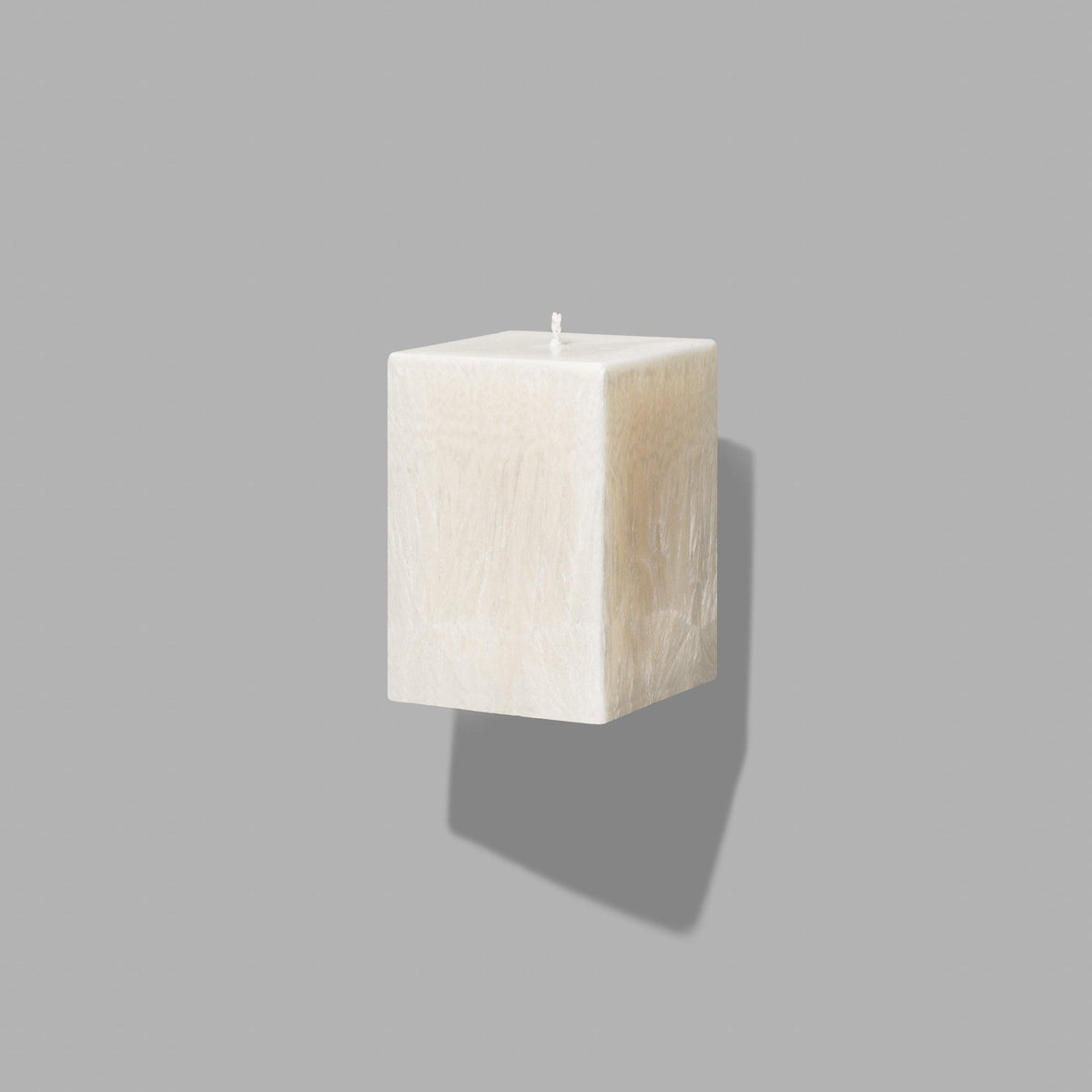 small ivory square pillar candle