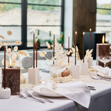 thin brown dinner candles
